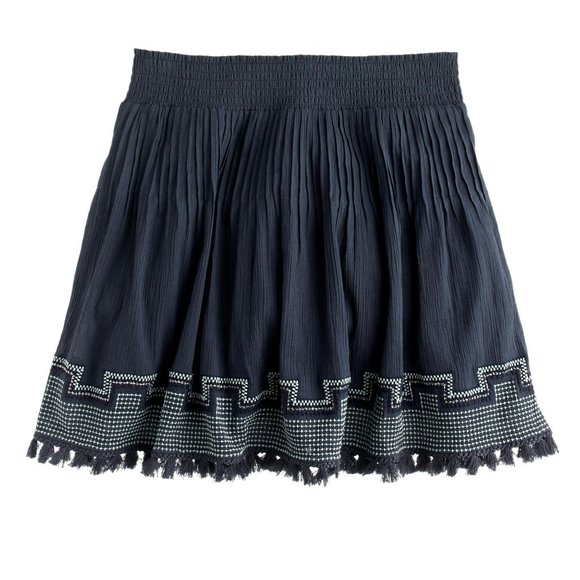 NWT-S-J. Crew Embroidered Tassel Skirt